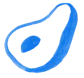 blue avocado illustration