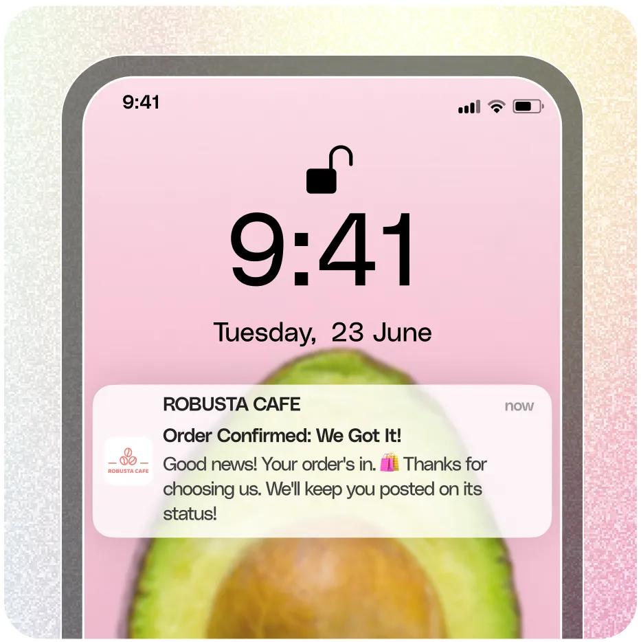 Real-time order tracking with push notifications