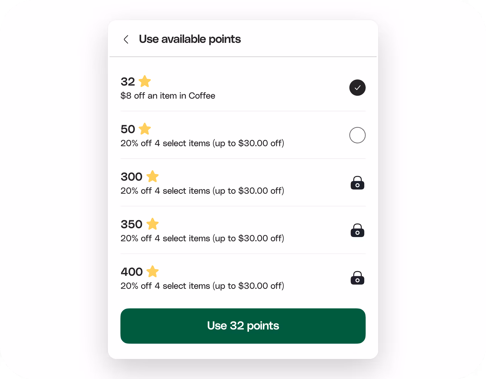 Let guests pay with points