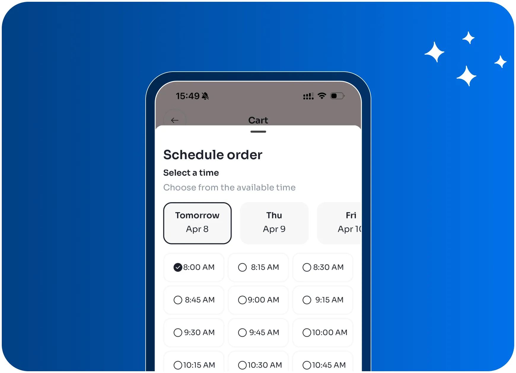 Mobile app order-ahead flow