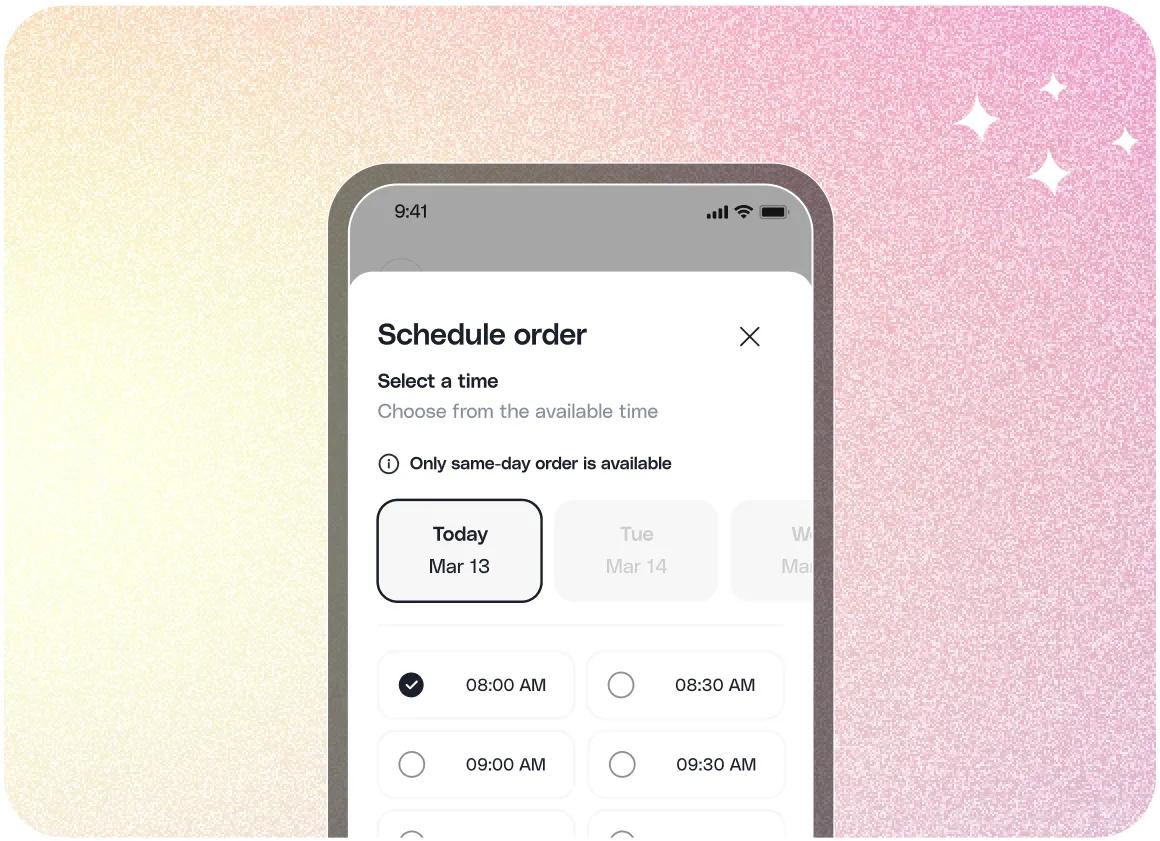 Set your delivery hours